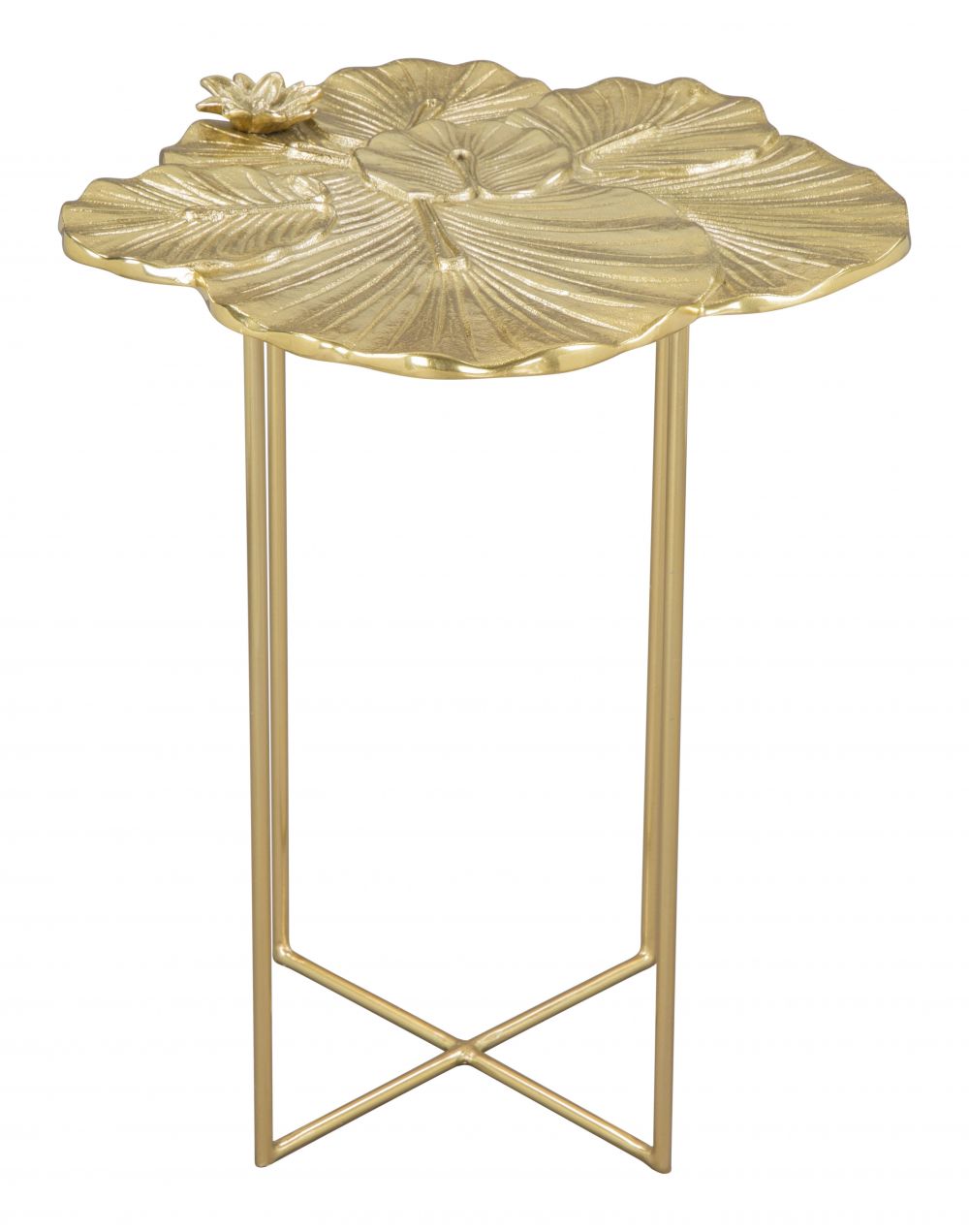 Lotus Golden Aluminum Side Table