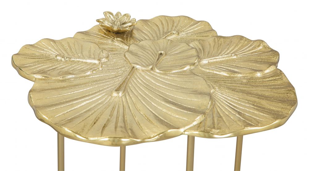 Lotus Golden Aluminum Side Table