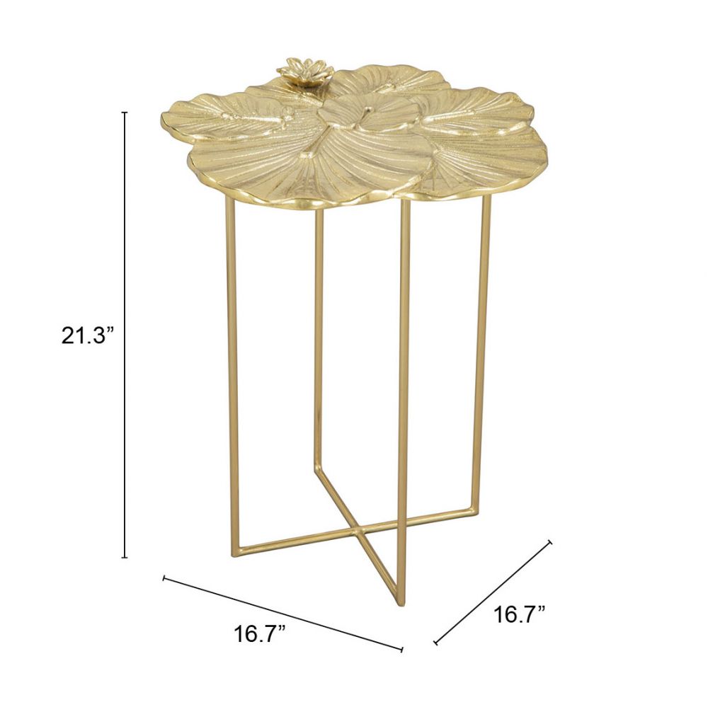 Lotus Golden Aluminum Side Table