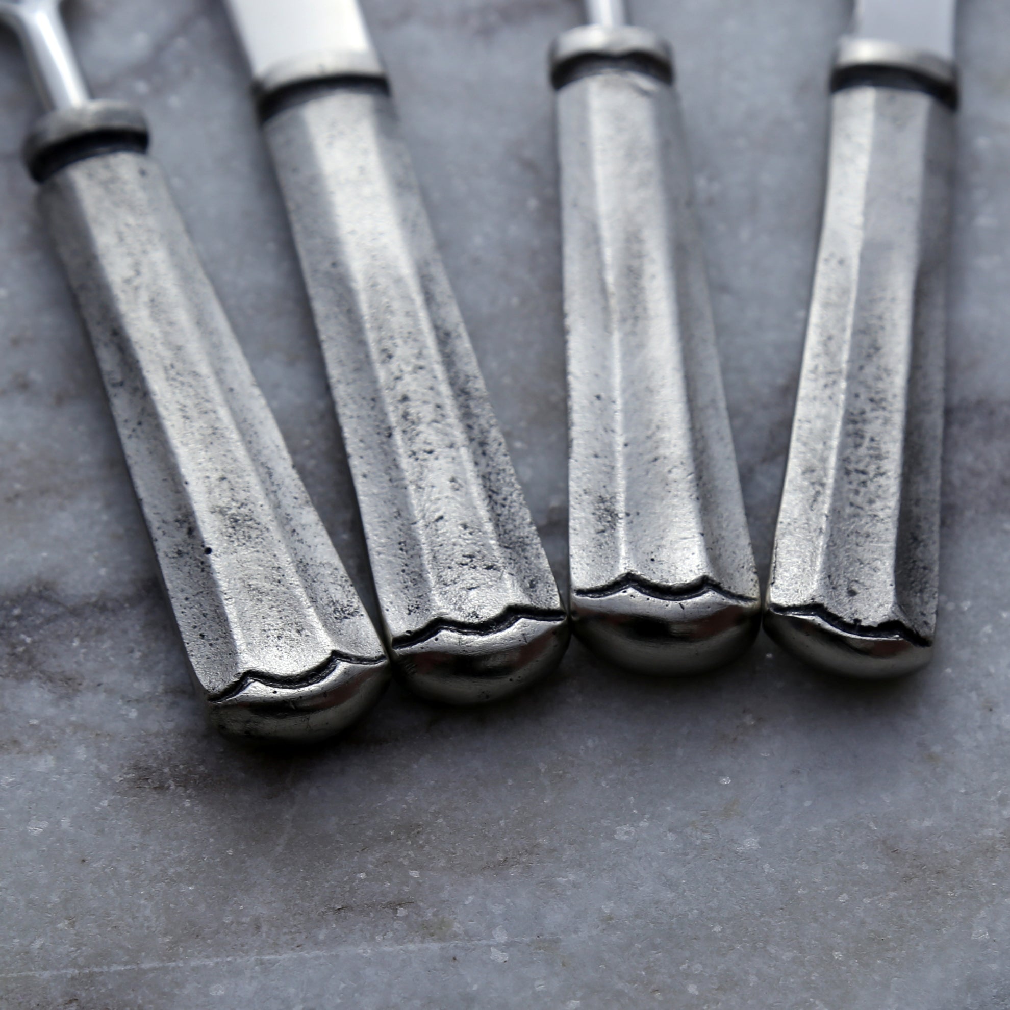 Silver Antique Maharaja Cheese Spreader & Fork 4 Pc. Set