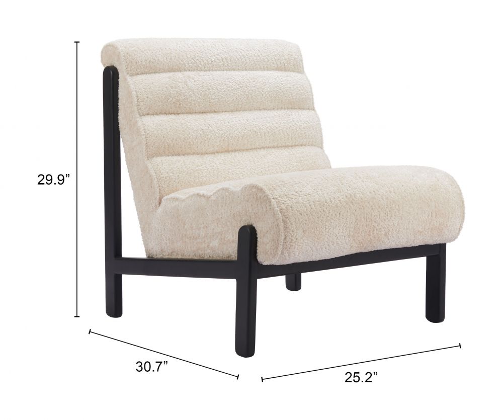 Maki Shearling Fabric Accent Chair