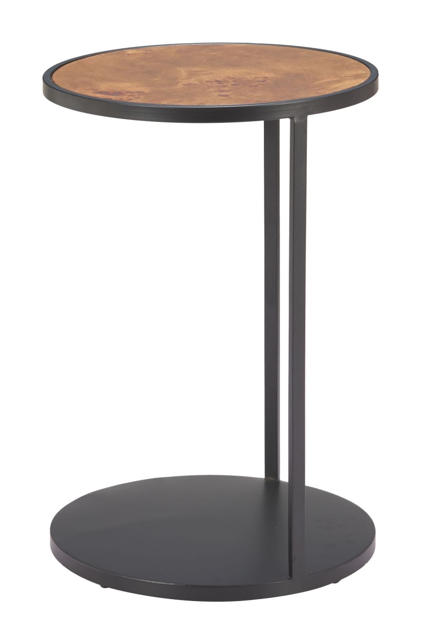 Nodo Wood Top Round Side Table
