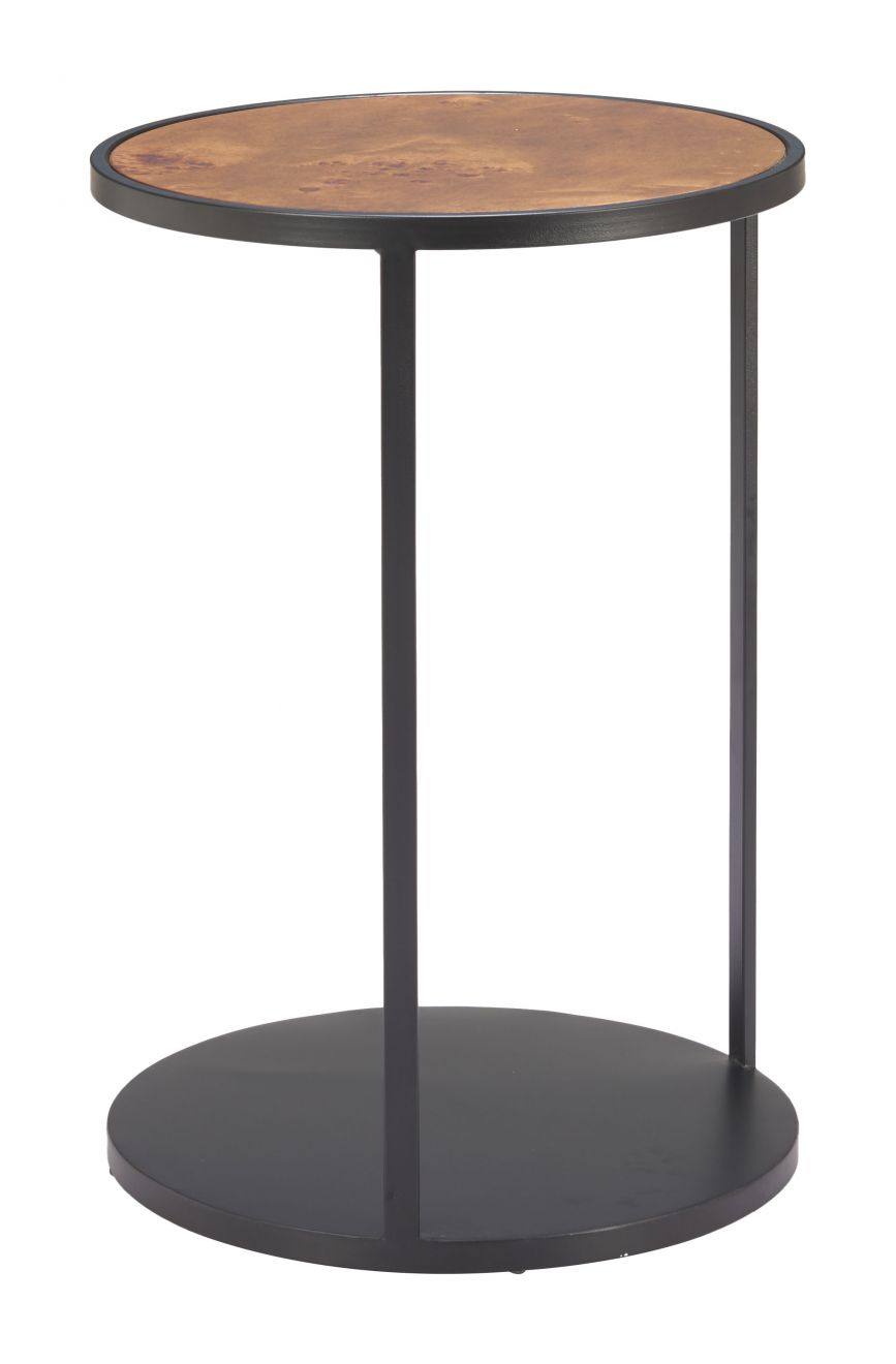 Nodo Wood Top Round Side Table