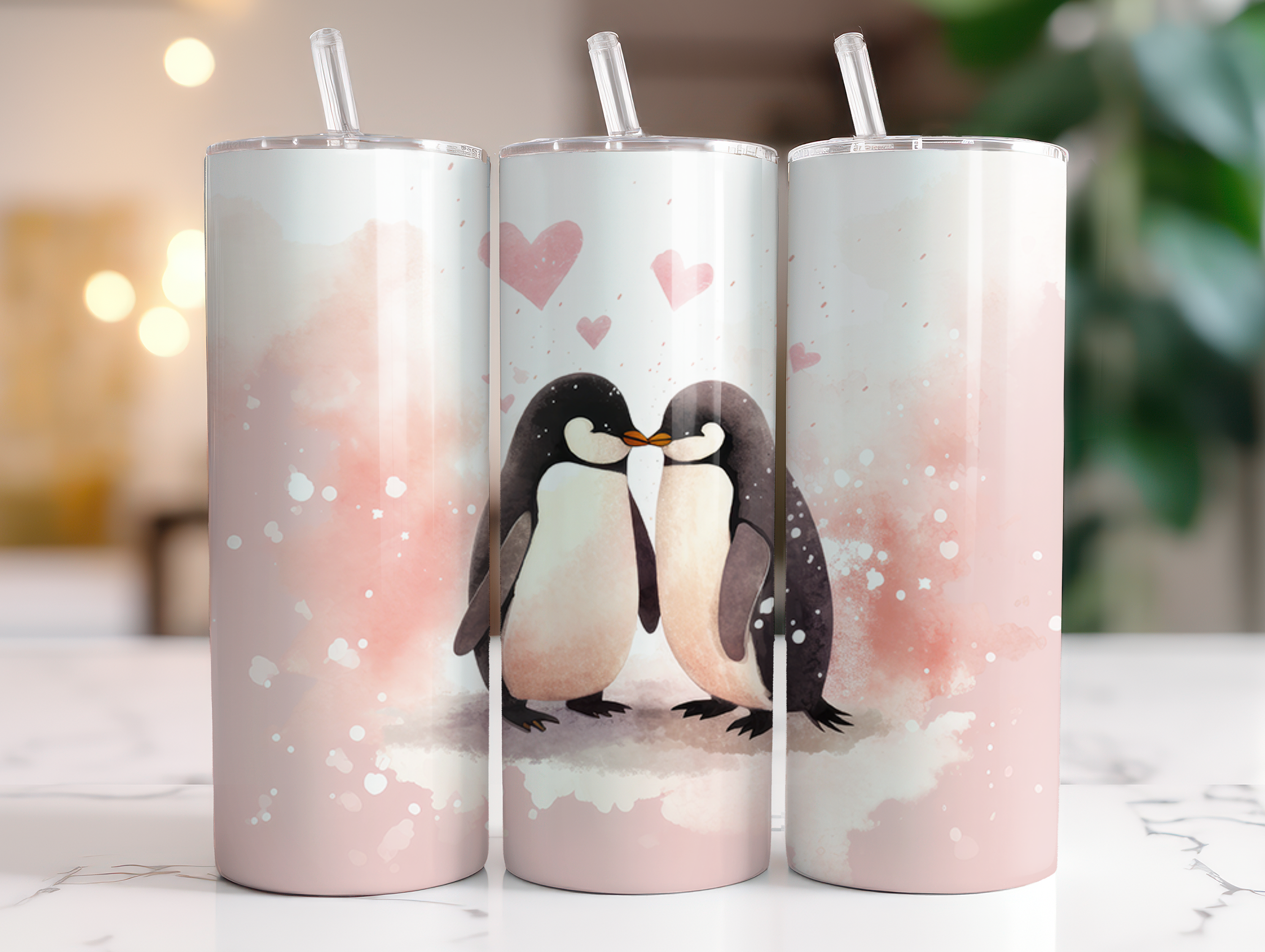 Penguins in Love 20oz Skinny Tumbler