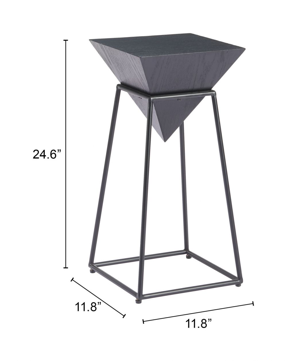 Pira Steel Base Black Side Table