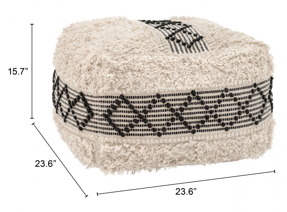 Pisco Textured Fabric Ottoman
