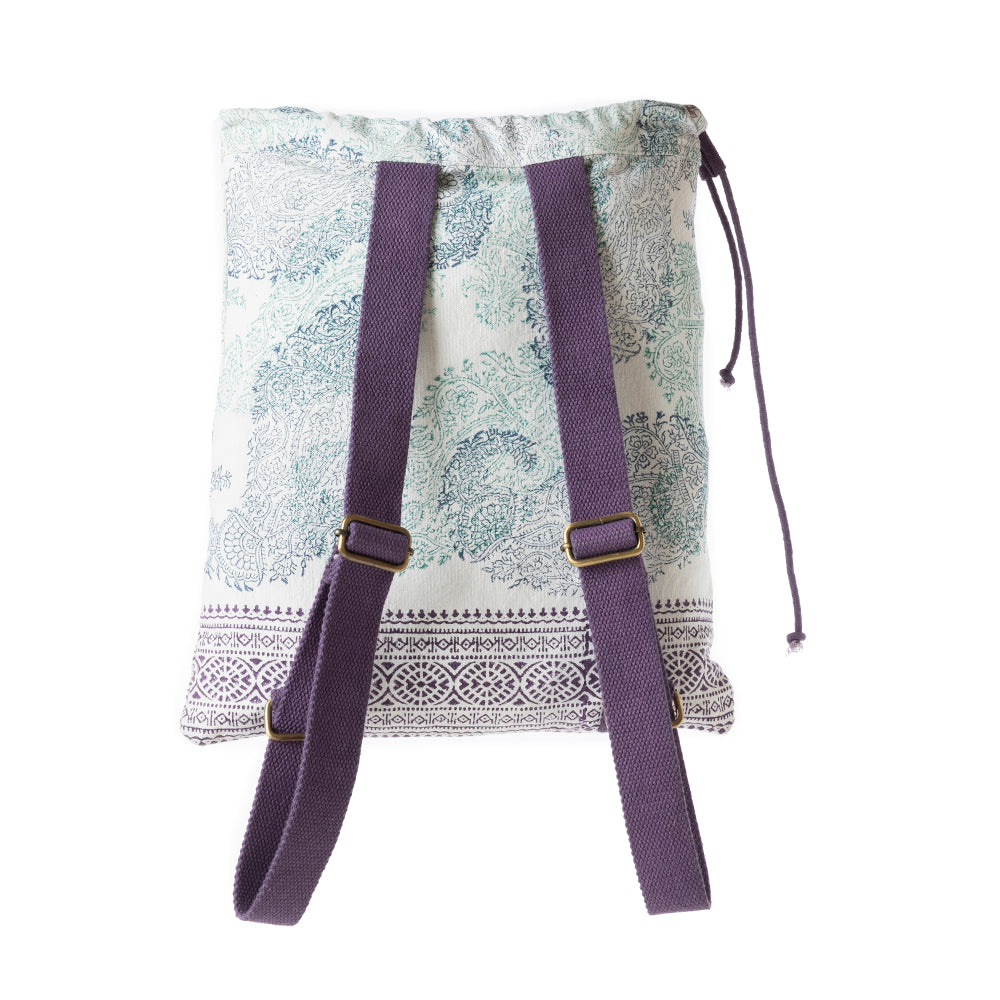 Pastel Petals Canvas Backpack in Lavender Bloom