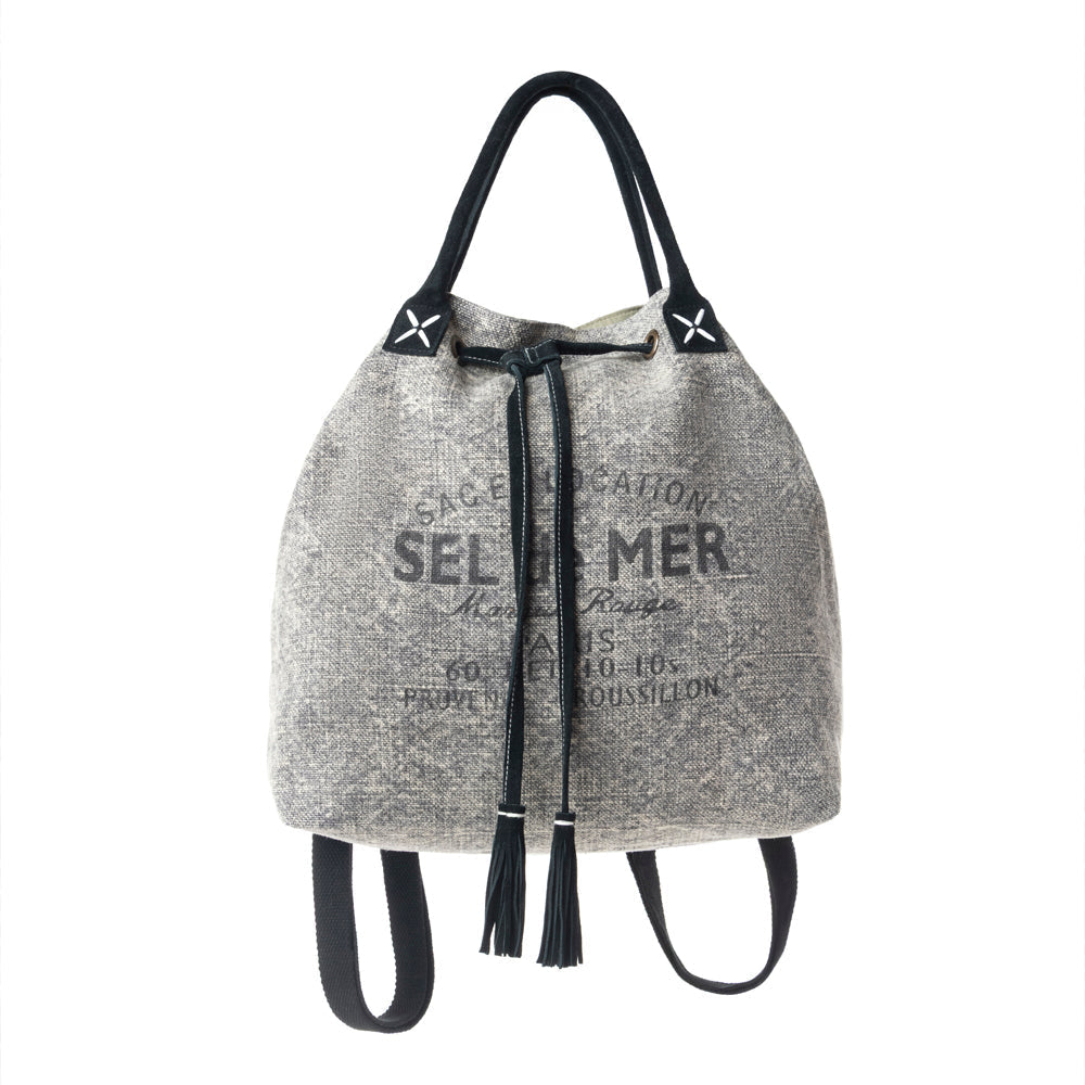 Myra Sel de Mer Bucket Backpack in Aged Grey