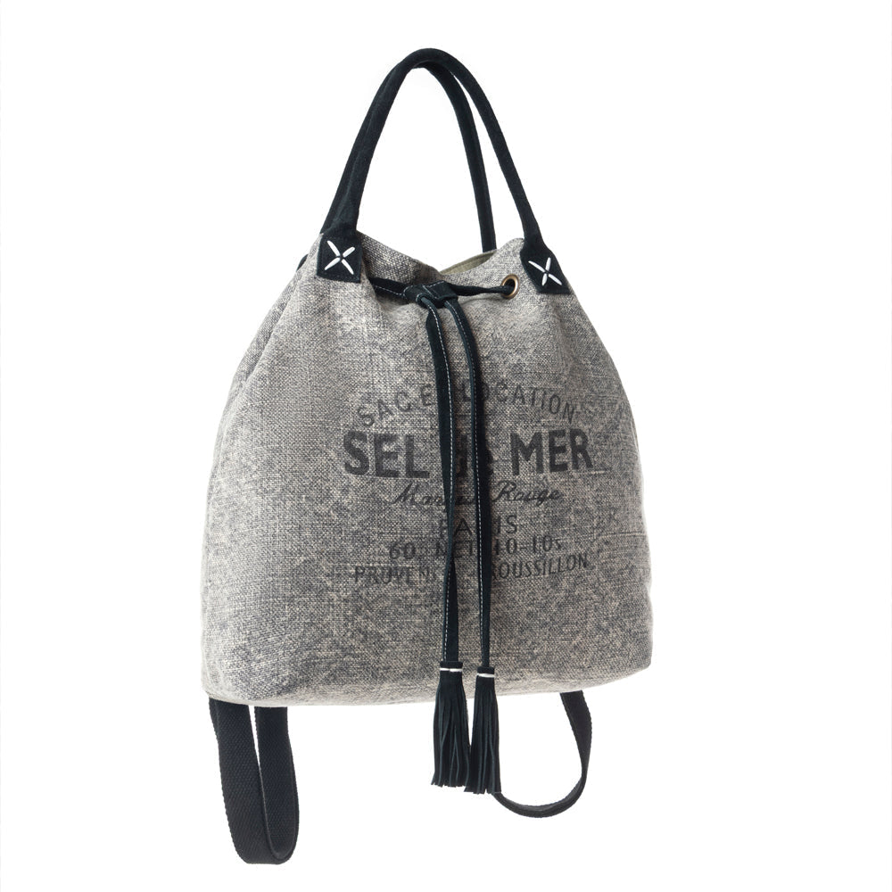 Myra Sel de Mer Bucket Backpack in Aged Grey