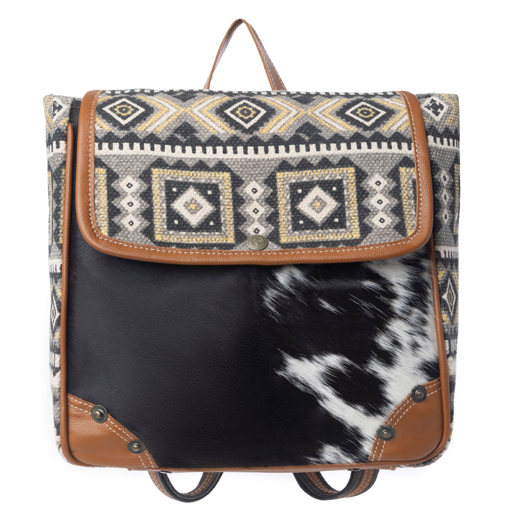Bison Ridge Backpack Bag With Hair-On Hide