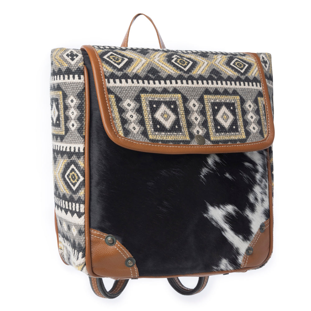 Bison Ridge Backpack Bag With Hair-On Hide