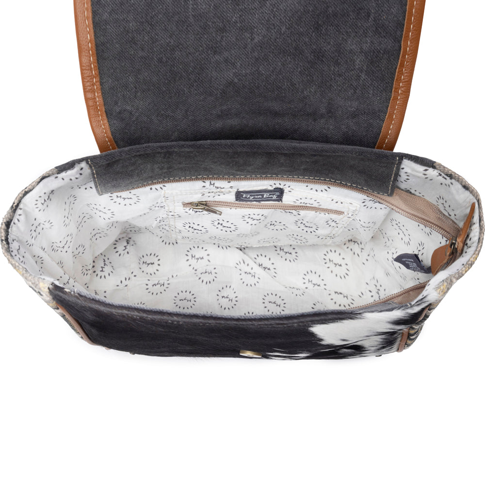 Bison Ridge Backpack Bag With Hair-On Hide