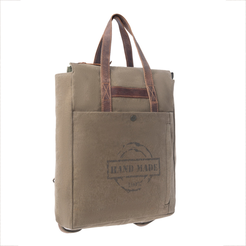 Yesteryear Canvas & Leather Backpack Bag