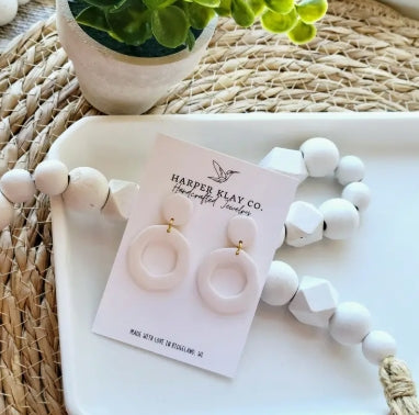 The Organic Circle Set- Polymer Clay Dangle Earrings