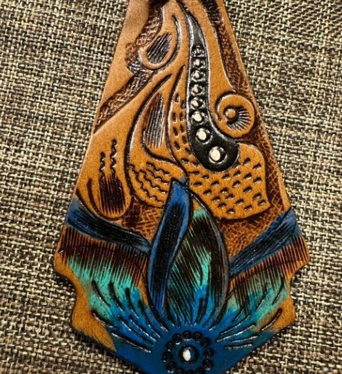 Flowering Love Hand Tooled Leather Key Fob Myra Bag