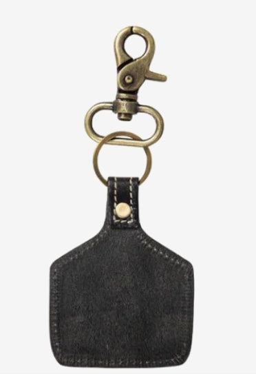 Prickly Pear Blooms Hand Tooled Leather Key Fob Myra