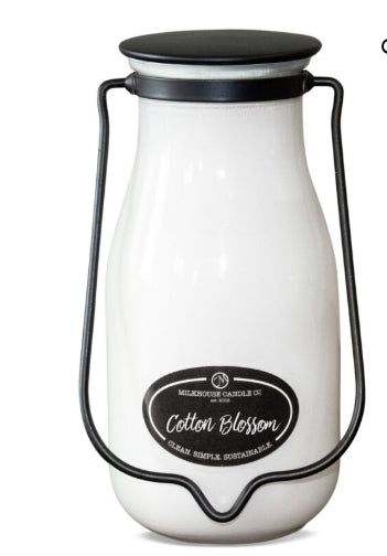14 oz Milkbottle Candle: Cotton Blossom