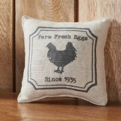 Finders Keepers Chicken Silhouette Pillow 6x6