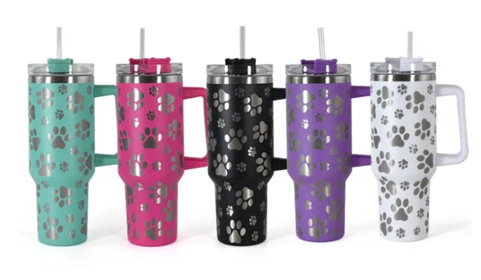 40 oz Paw Print Tumbler