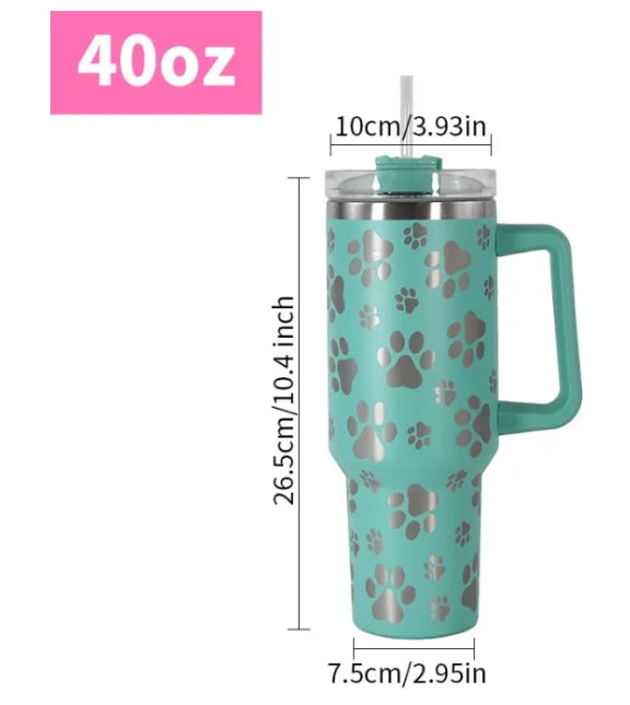 40 oz Paw Print Tumbler