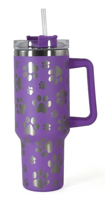 40 oz Paw Print Tumbler