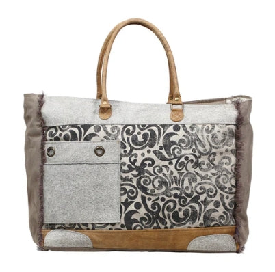 Hide & Floral Print Weekender Myra Bag