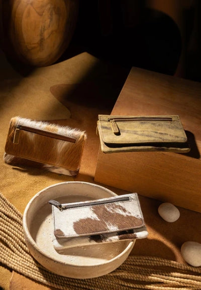 Oak Fire Leather and Hairon Wallet Myra Bag