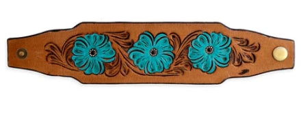 Bold Blossom Leather Cuff Bracelet Myra Bag