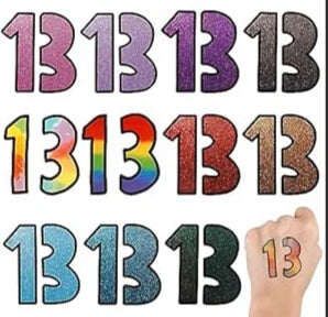 "13" Temporary Tattoos TS