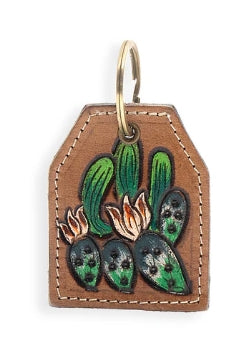 Prickly Pear Party Hand-tooled Leather Key Fob Myra Bag