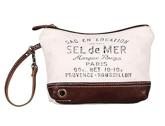 Spunky Canvas & leather Pouch Wristlet Myra Bag