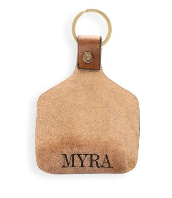 Quail Feather Pass Hand-Tooled Leather Key Fob Myra Bag