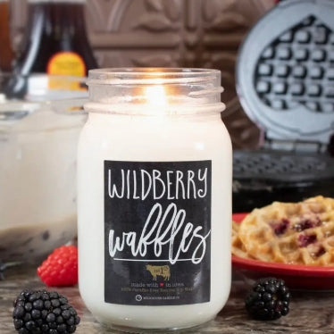 13 oz Mason Jar Candle: Wildberry Waffles