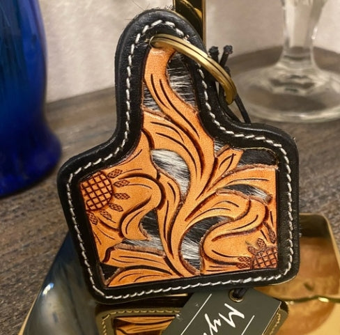 Goodnight Desert Hand-tooled Leather Key Fob Myra Bag