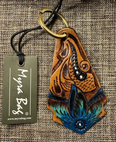 Flowering Love Hand-tooled Leather Key Fob Myra Bag