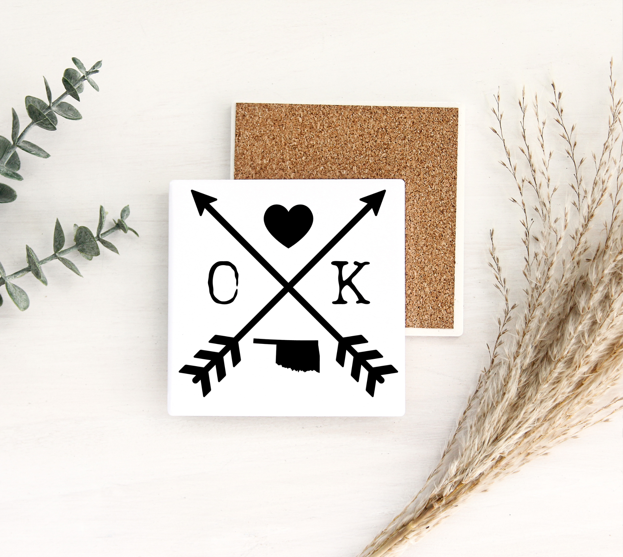 Oklahoma Crossed Arrows Ceramic Coasters