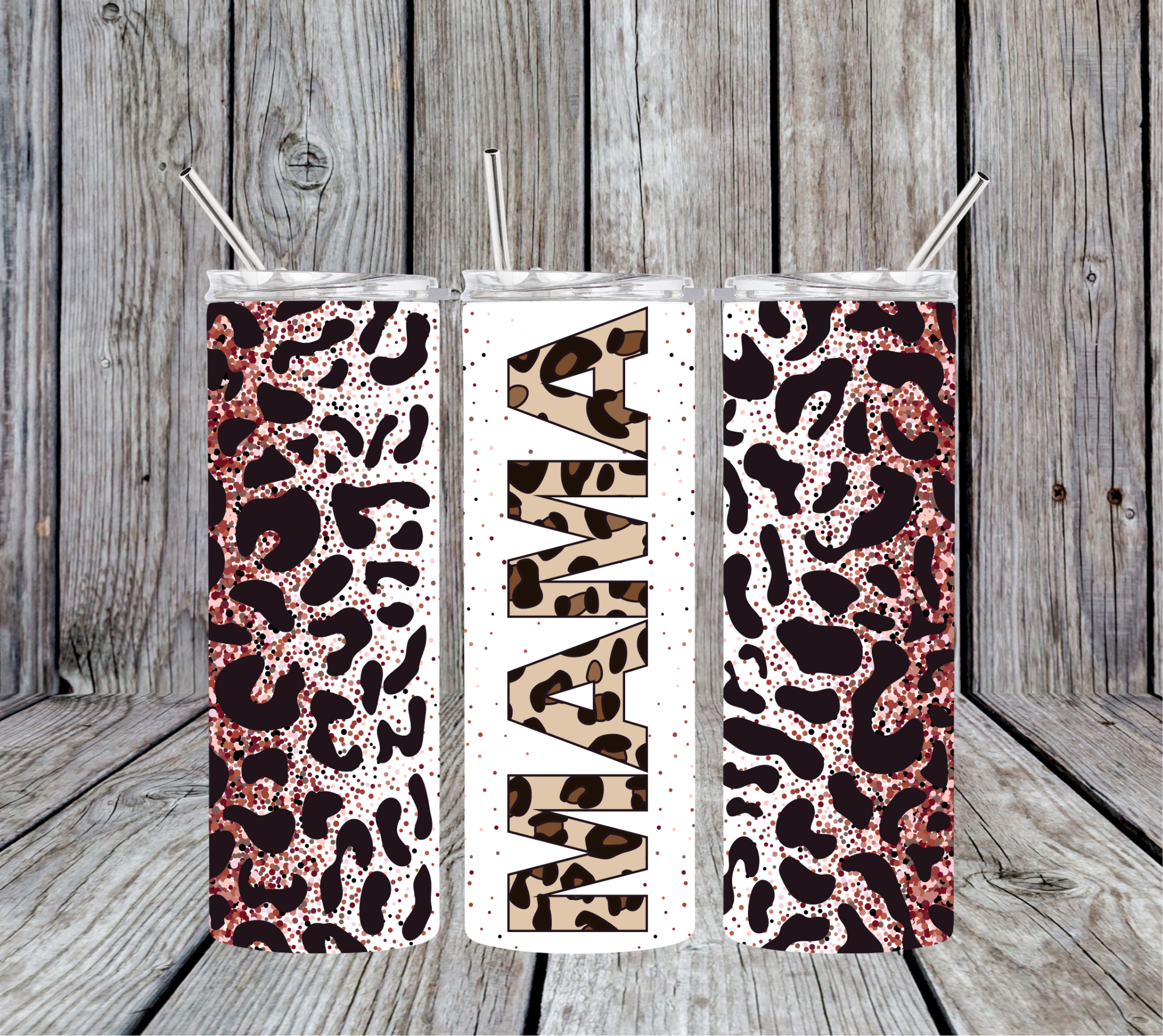 MAMA Leopard 20oz Skinny Tumbler