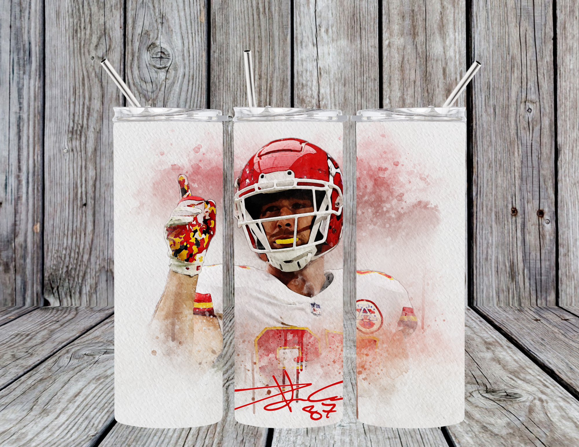 Travis Kelce #87 Chiefs Football 20oz Skinny Tumbler