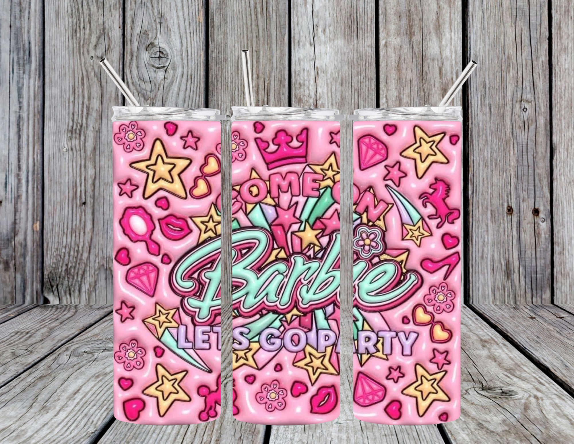 3D Barbie 20oz Skinny Tumbler