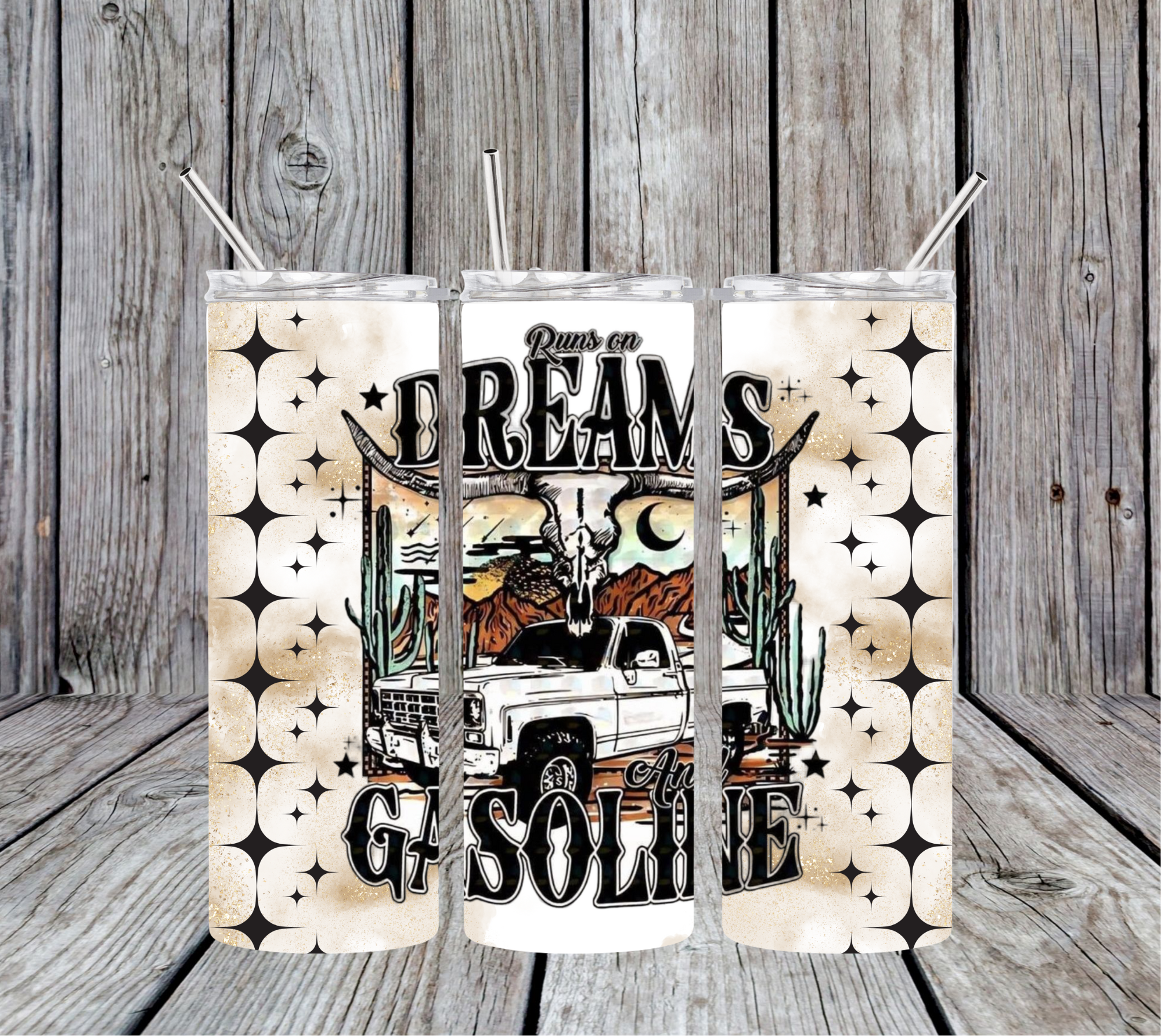 Runs on Dreams & Gasoline - Lainey Wilson - Skinny Tumbler