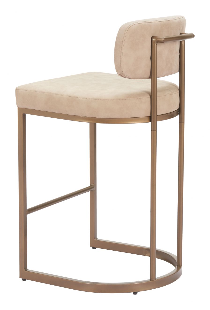 Velar Beige Faux Leather Counter Stool 2PC