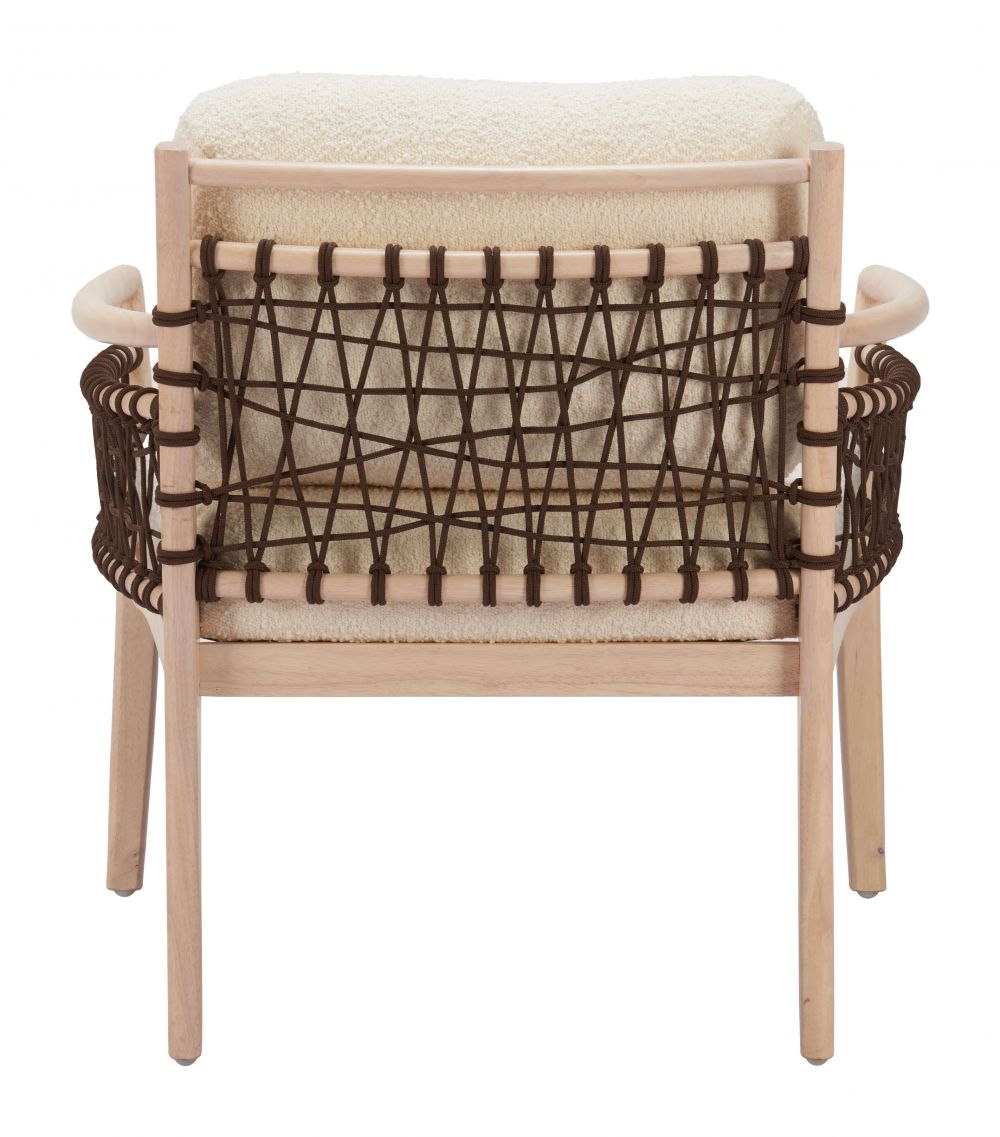 Wezly Ivory Textured Fabric Accent Chair