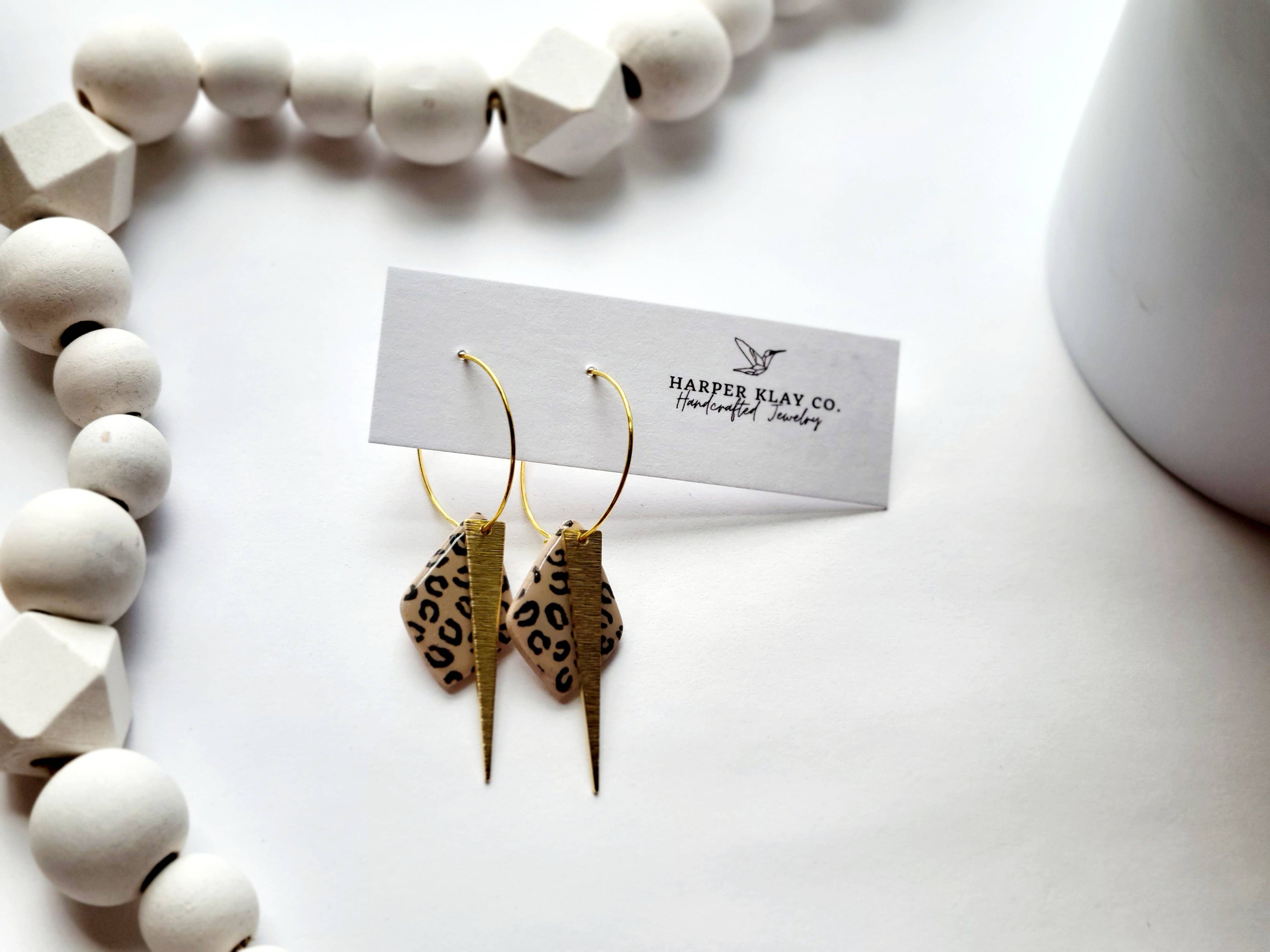The Leopard Hoops- Polymer Clay Earrings