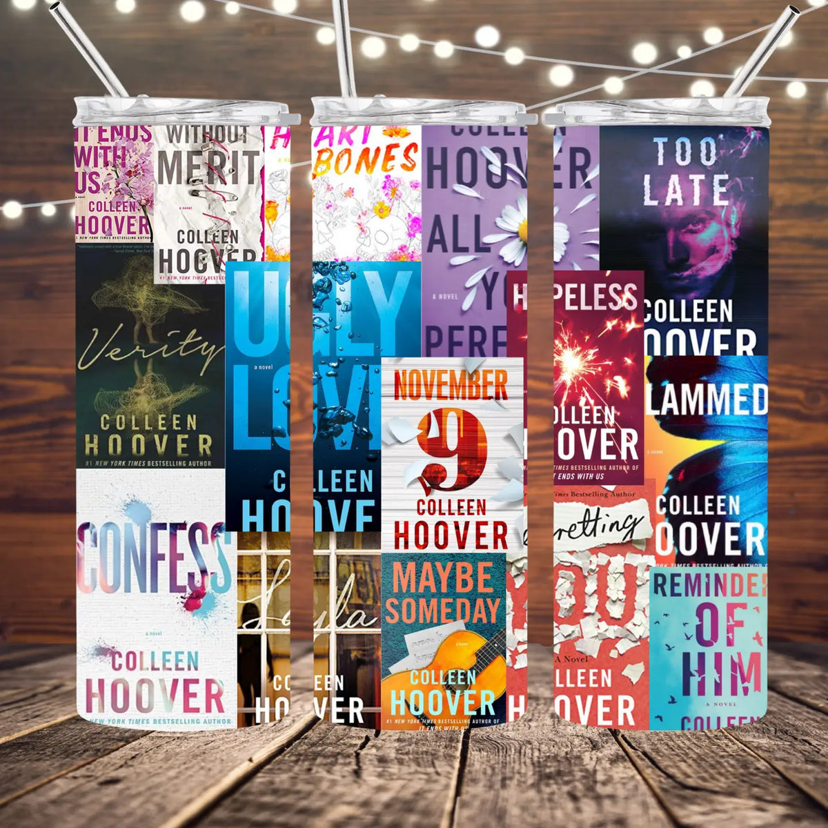 Colleen Hoover Books 20oz Skinny Tumbler