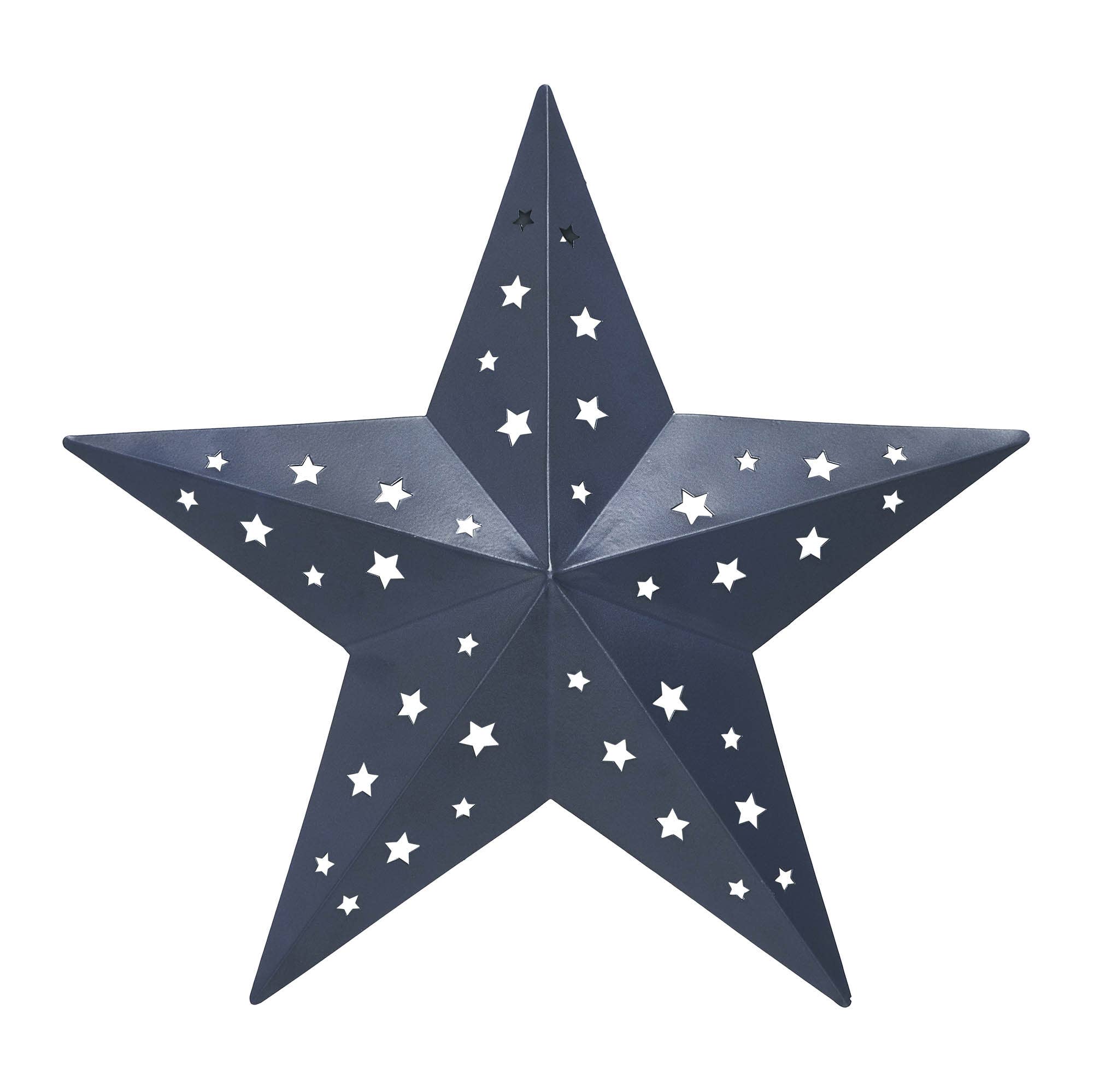 Metal Star Punched Navy 12x12