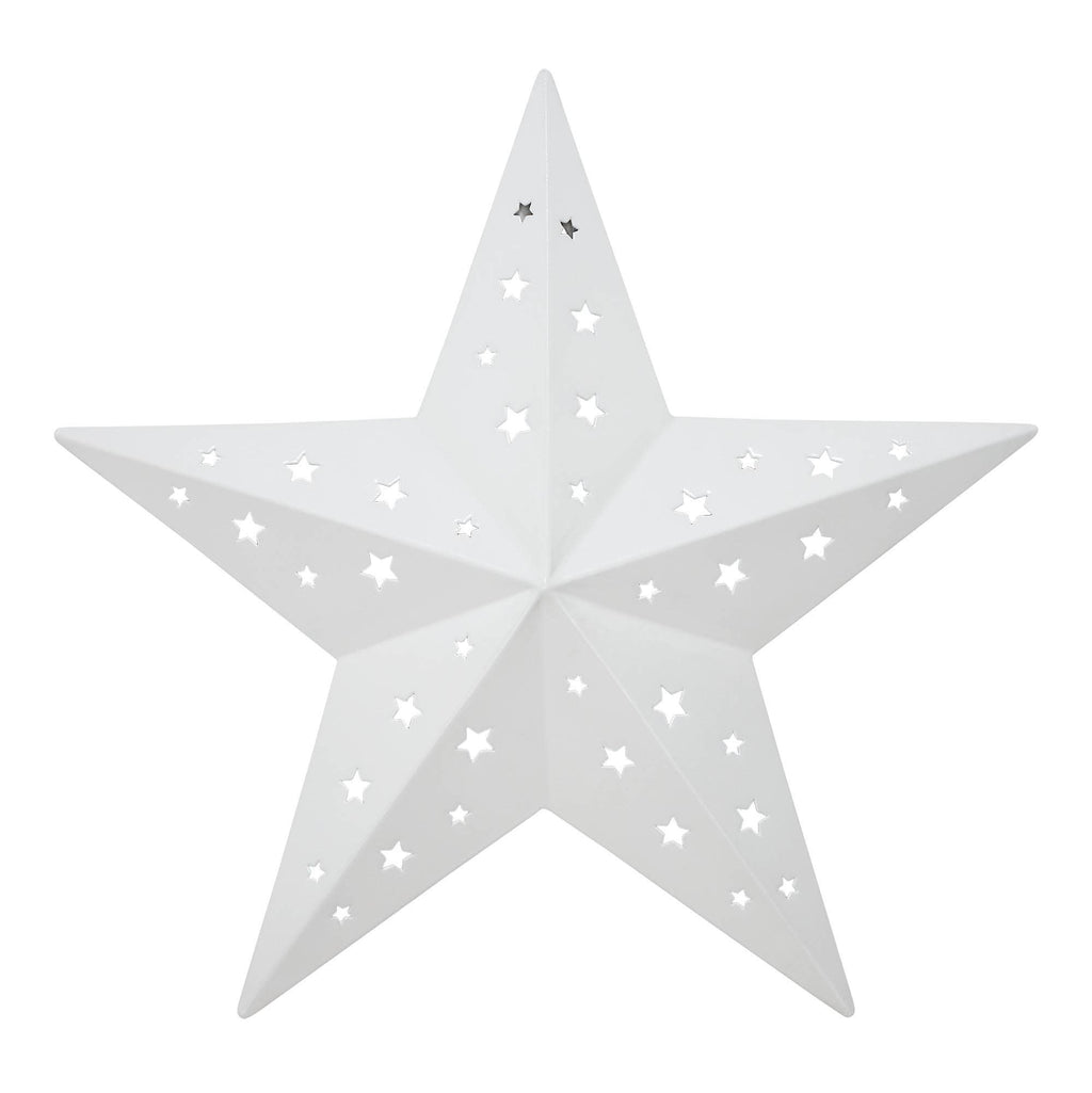 Metal Star Punched White 12x12