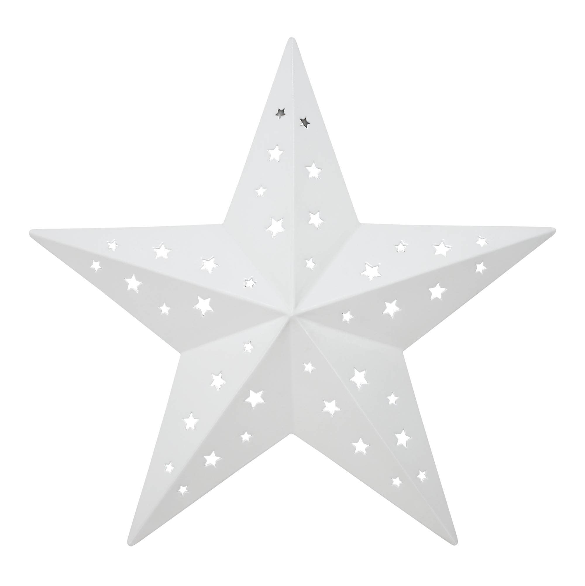 Metal Star Punched White 12x12