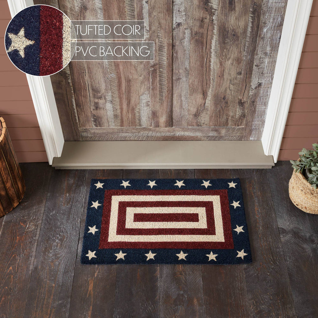 Americana Coir Entry Rug 20x30 Stars and Stripes