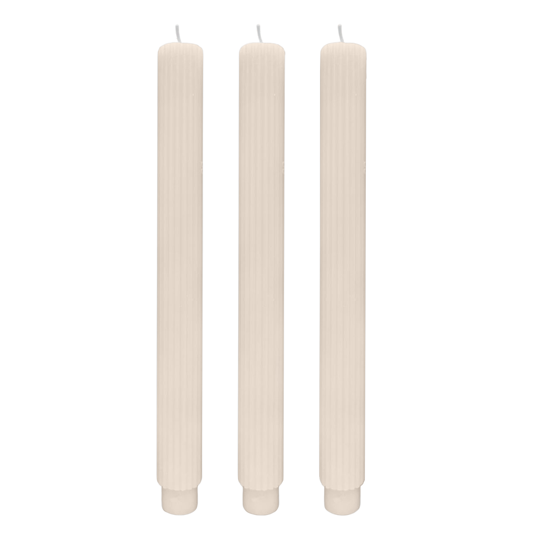 Fluted 10" Taper Candles, Set of 3
