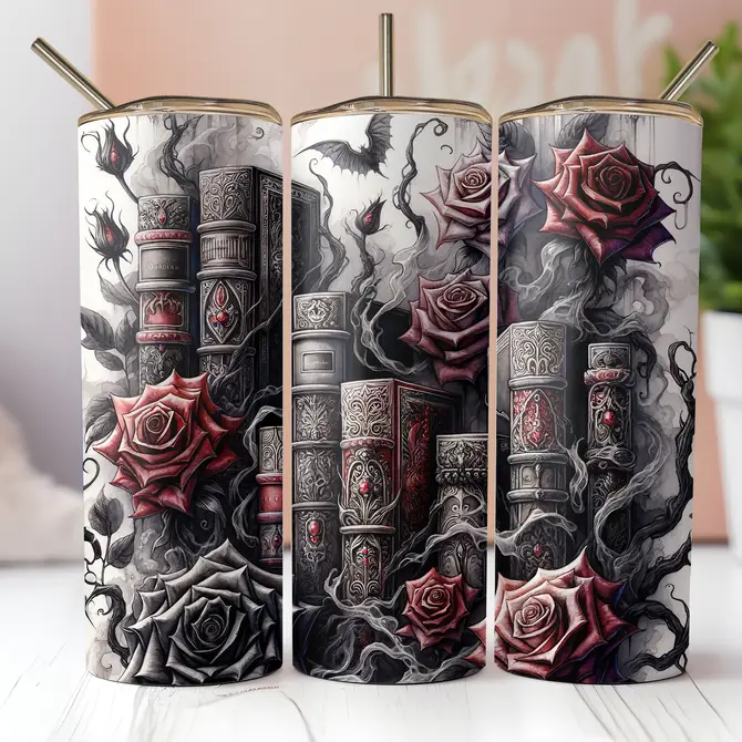 Black Rose Books 20oz Skinny Tumbler